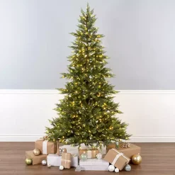 Clearance 7.5 ft. Pre-Lit Real Feel Fern Christmas Tree Christmas Trees