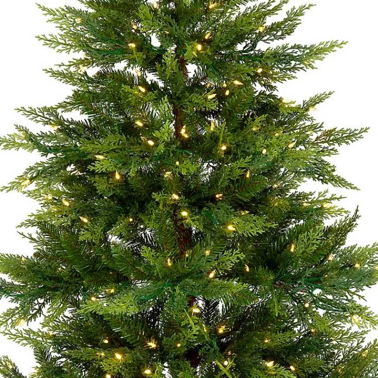 Clearance 7.5 ft. Pre-Lit Real Feel Fern Christmas Tree Christmas Trees