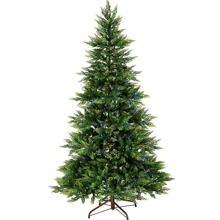 Clearance 7.5 ft. Pre-Lit Real Feel Fern Christmas Tree Christmas Trees