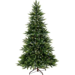 Clearance 7.5 ft. Pre-Lit Real Feel Fern Christmas Tree Christmas Trees