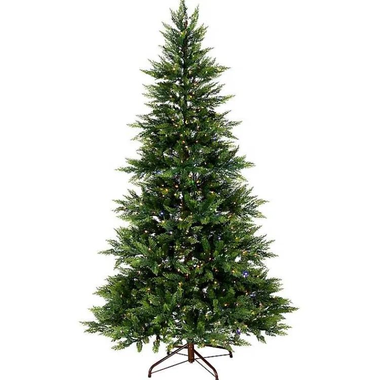 Clearance 7.5 ft. Pre-Lit Real Feel Fern Christmas Tree Christmas Trees
