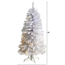 Hot 4 ft. Pre-lit Slim White Christmas Tree Christmas Trees