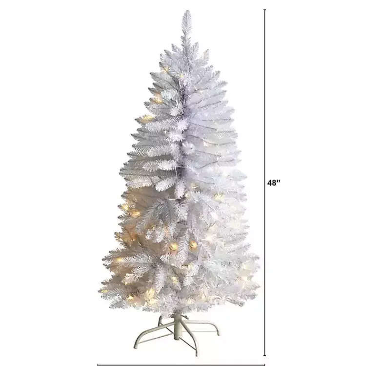 Hot 4 ft. Pre-lit Slim White Christmas Tree Christmas Trees