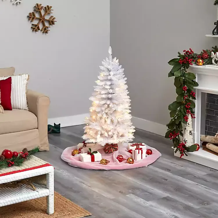 Hot 4 ft. Pre-lit Slim White Christmas Tree Christmas Trees