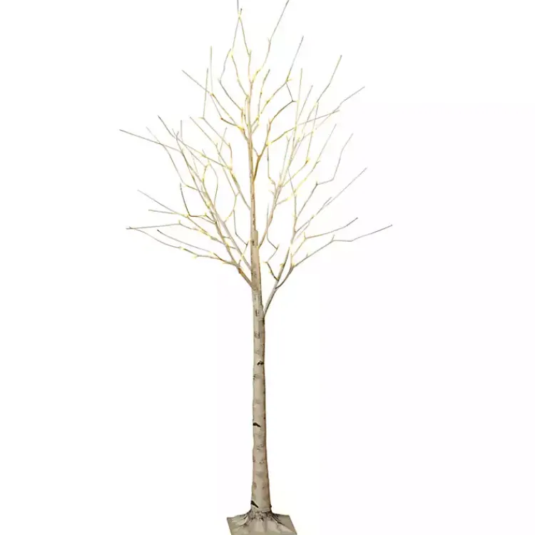 New 6 ft. Pre-Lit White Birch Christmas Tree Christmas Trees