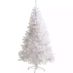New 6 ft. Pre-Lit White Christmas Tree Christmas Trees