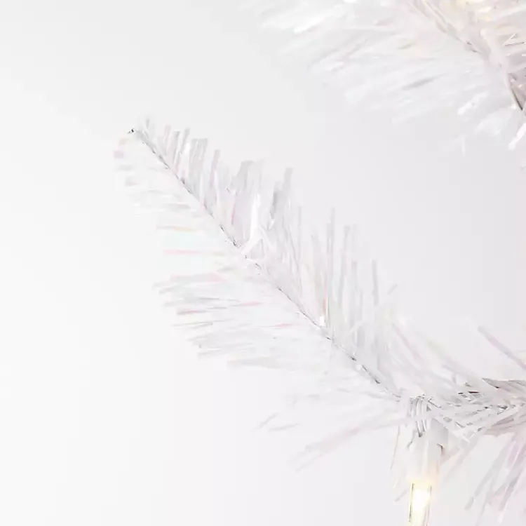 New 4 ft. Pre-Lit White Tinsel Christmas Tree Christmas Trees