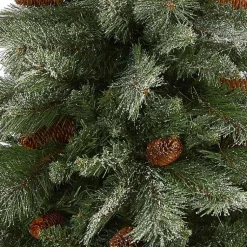Hot 7 ft. Snowy Pine & Pinecones Christmas Tree Christmas Trees