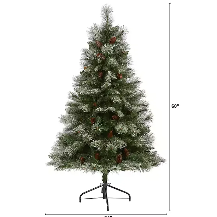 Clearance 5 ft. Snowy Pine & Pinecones Christmas Tree Christmas Trees