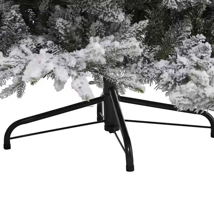 Clearance 8 ft. Warm Lit Flocked Fraser Fir Christmas Tree Christmas Trees