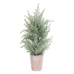 Hot 15 in. Potted Icy Pine Trees, Set of 4 Christmas Arrangements & Garland