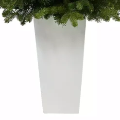 Clearance 3.5 Lit Fir Christmas Tree in White Tower Planter Christmas Arrangements & Garland