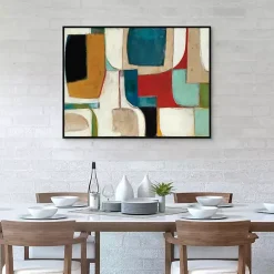 Kirklands Home Canvas Art|Abstract Fold Framed Canvas Art Print Multi