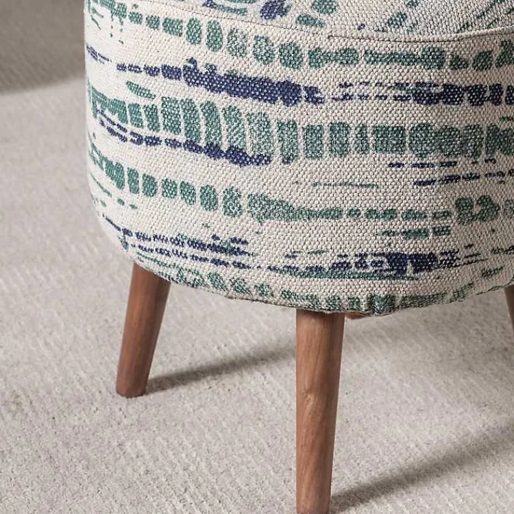 Kirklands Home Benches & Ottomans|Abstract Lines Wood Ottoman Stool