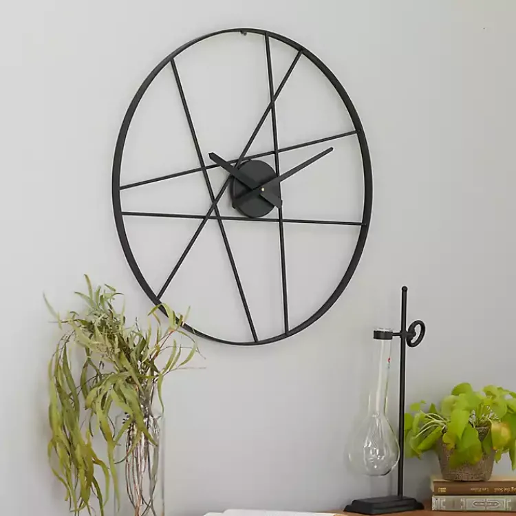 Kirklands Home Clocks|Abstract Open Frame Web Wall Clock, 24 in.