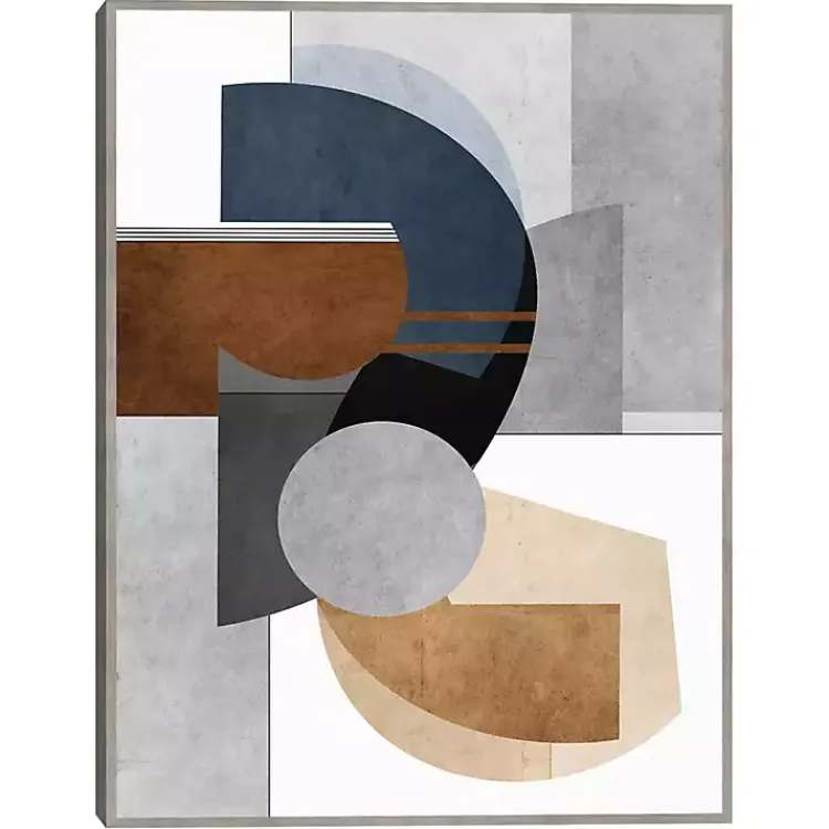 Kirklands Home Canvas Art|Abstract Organic Shapes Framed Canvas Art Print Gray