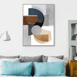 Kirklands Home Canvas Art|Abstract Organic Shapes Framed Canvas Art Print Gray