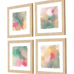 Kirklands Home Framed Art|Abstract Pastels Framed Art Prints, Set of 4 Multi