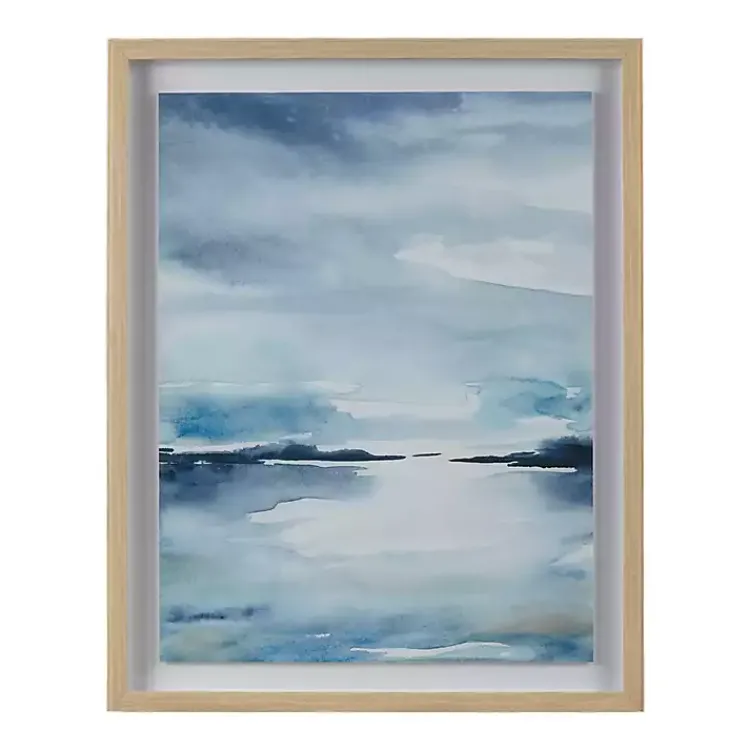 Kirklands Home Framed Art|Abstract Sparkling Sea Framed Wall Art Blue