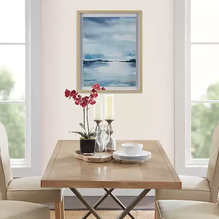 Kirklands Home Framed Art|Abstract Sparkling Sea Framed Wall Art Blue