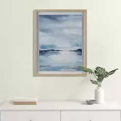 Kirklands Home Framed Art|Abstract Sparkling Sea Framed Wall Art Blue