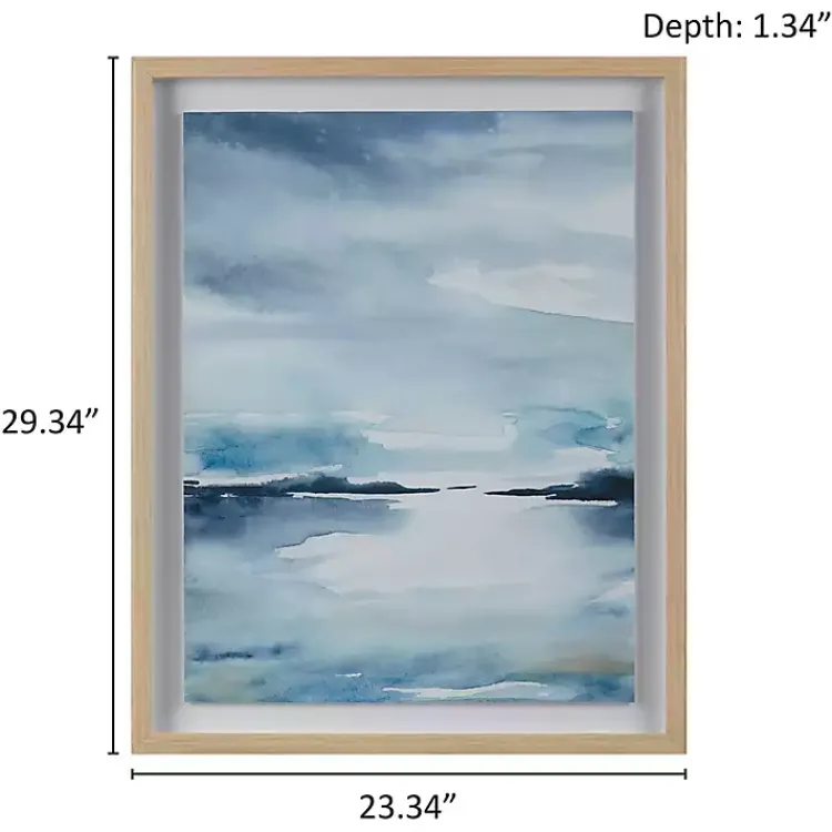 Kirklands Home Framed Art|Abstract Sparkling Sea Framed Wall Art Blue