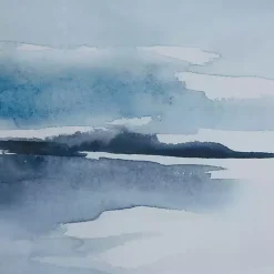 Kirklands Home Framed Art|Abstract Sparkling Sea Framed Wall Art Blue