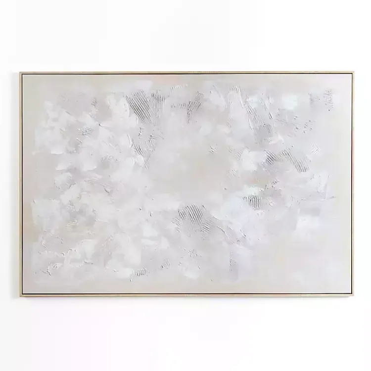 Kirklands Home Canvas Art|Abstract White Framed Canvas Art Print