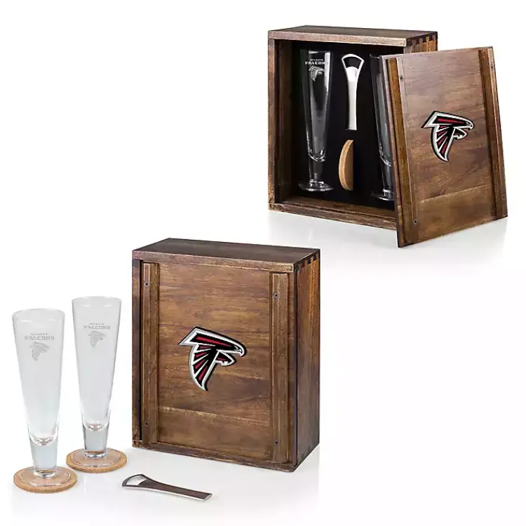 Kirklands Home Barware|Acacia Atlanta Falcons Beer Glass Set