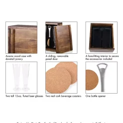 Kirklands Home Barware|Acacia Atlanta Falcons Beer Glass Set