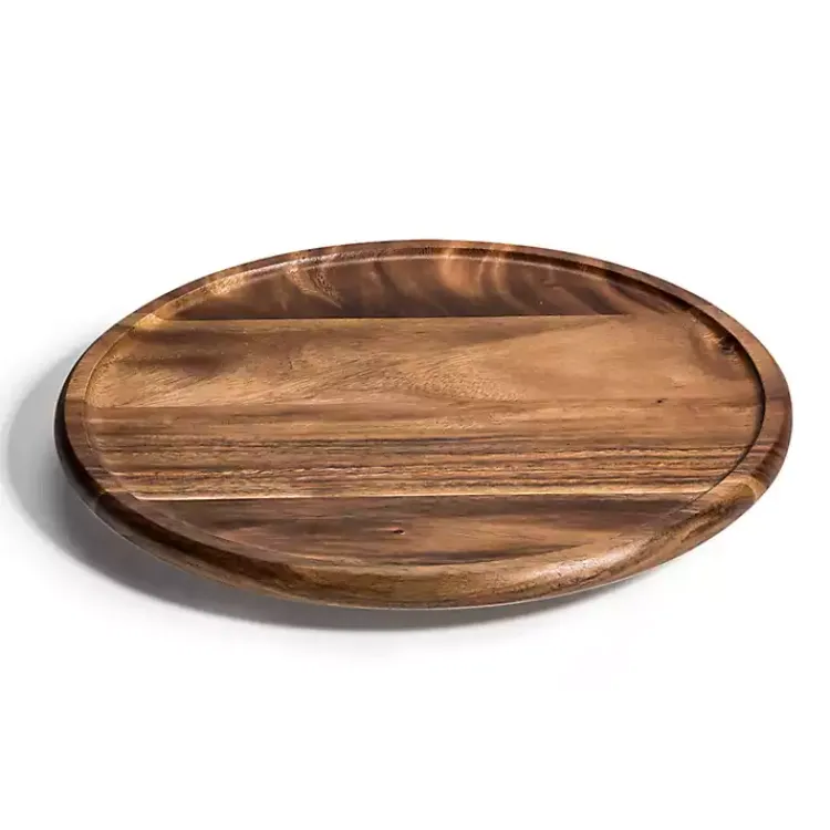 Kirklands Home Serving & Entertaining|Acacia Wood Round Lazy Susan, 15 in. Brown