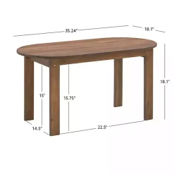 Kirklands Home Outdoor Tables|Acorn Acacia Wood Oval Adirondack Coffee Table Brown