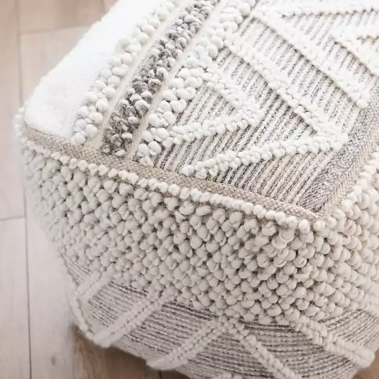 Hot Adele Neutral Hand Knotted Pouf Poufs & Floor Cushions