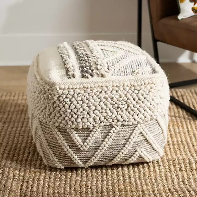 Hot Adele Neutral Hand Knotted Pouf Poufs & Floor Cushions
