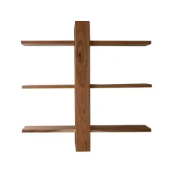 Kirklands Home Shelves|Adjustable 3-Tier Acacia Wood Wall Shelf