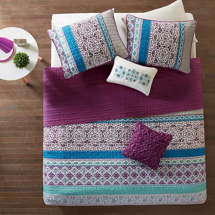 Kirklands Home Quilts|Adley Reversible Twin XL 4-pc. Quilt Set