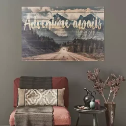Kirklands Home Wall Quotes & Signs|Adventure Awaits Wood Art Print