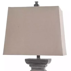 Kirklands Home Table Lamps|Aged Black Candlestick Base Table Lamp, 33 in. Tan