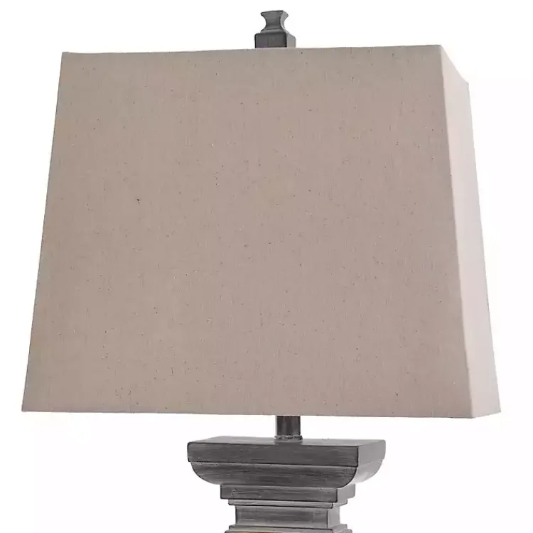 Kirklands Home Table Lamps|Aged Black Candlestick Base Table Lamp, 33 in. Tan