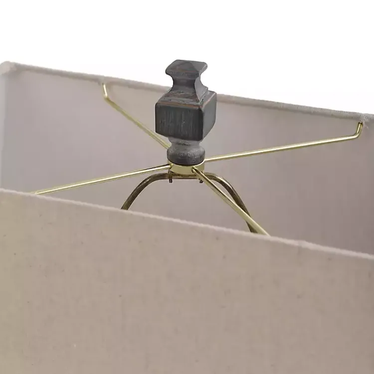 Kirklands Home Table Lamps|Aged Black Candlestick Base Table Lamp, 33 in. Tan