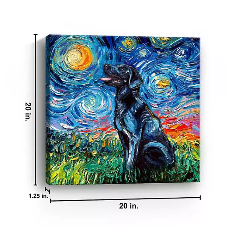 Kirklands Home Canvas Art|Aja Trier Black Lab Starry Night Canvas Print