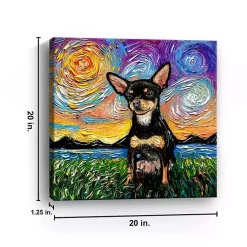 Kirklands Home Canvas Art|Aja Trier Chihuahua Starry Night Canvas Print Multi