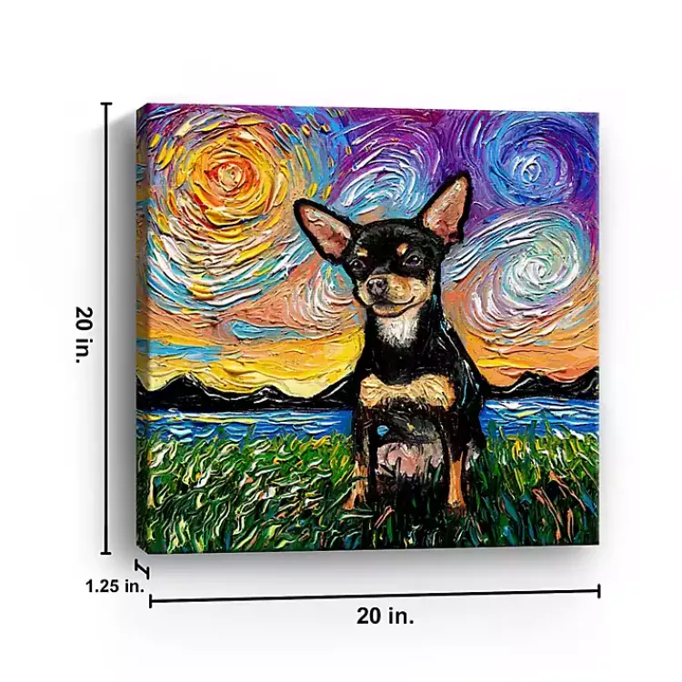 Kirklands Home Canvas Art|Aja Trier Chihuahua Starry Night Canvas Print Multi