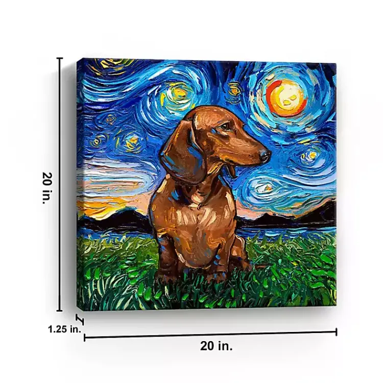 Kirklands Home Canvas Art|Aja Trier Dachshund I Starry Night Canvas Print