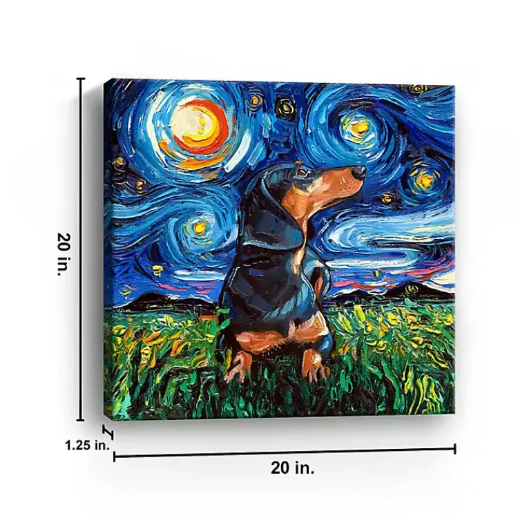 Kirklands Home Canvas Art|Aja Trier Dachshund II Starry Night Canvas Print