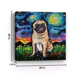 Kirklands Home Canvas Art|Aja Trier Pug Starry Night Canvas Art Print