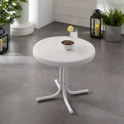 Kirklands Home Outdoor Tables|Alabaster Metal Outdoor Side Table White