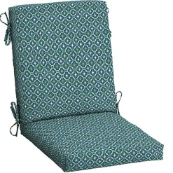 Kirklands Home Outdoor Cushions & Pillows|Alana Tile Luxe Outdoor Dining Chair Cushion Blue