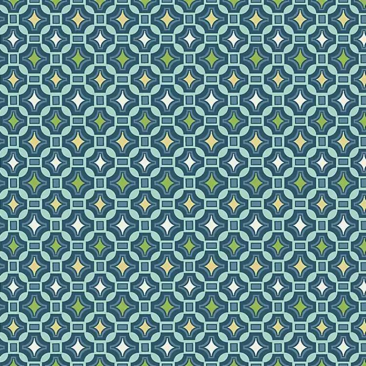 Kirklands Home Outdoor Cushions & Pillows|Alana Tile Luxe Outdoor Dining Chair Cushion Blue