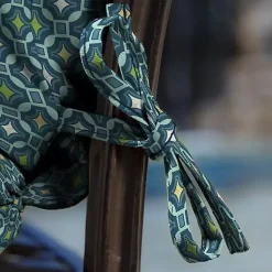 Kirklands Home Outdoor Cushions & Pillows|Alana Tile Luxe Outdoor Dining Chair Cushion Blue